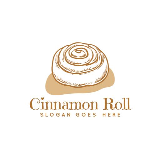 Deliciously Warm Brown Cinnamon Roll Pastry Logo Template