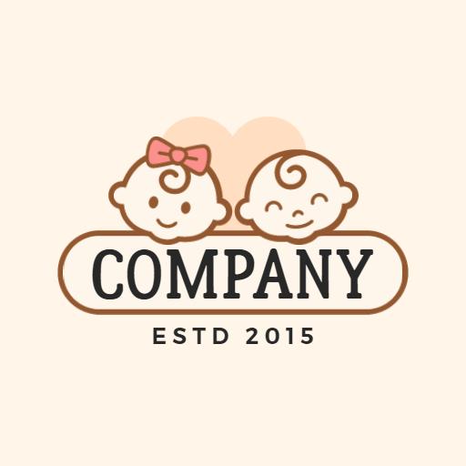 Delightful Baby Characters Celebrating Childhood Joys Logo Template