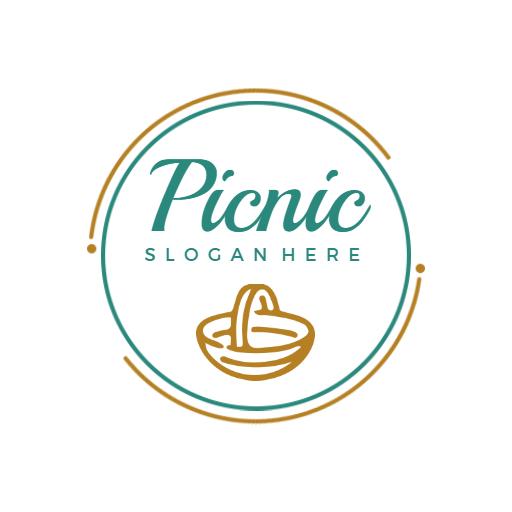 Delightful Basket Design Emphasizing Outdoor Picnic Fun Logo Template