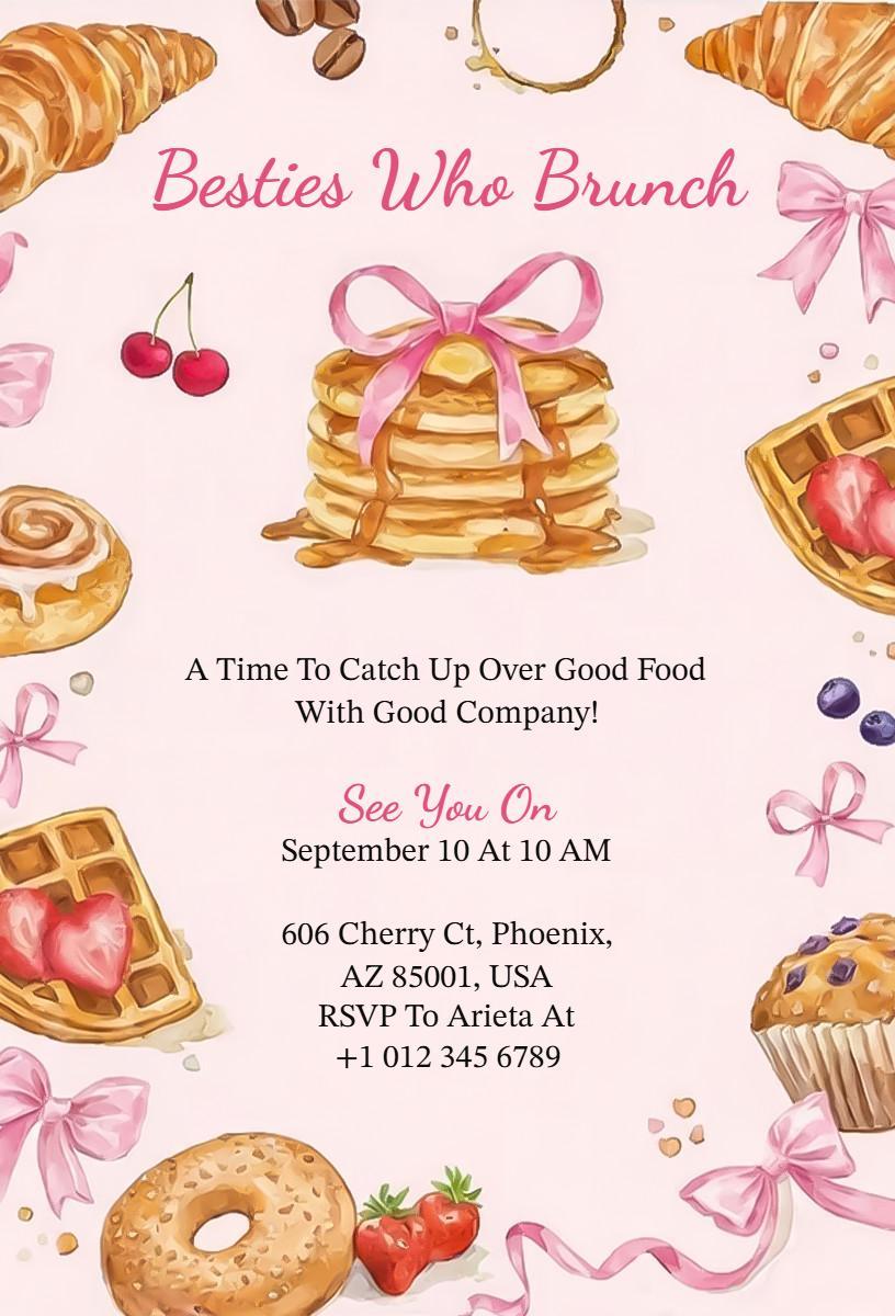 Delightful Besties Who Brunch Gathering Invitation Template