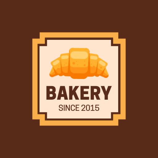 Delightful Brown Bakery Badge Showcasing Fresh Croissants Logo Template