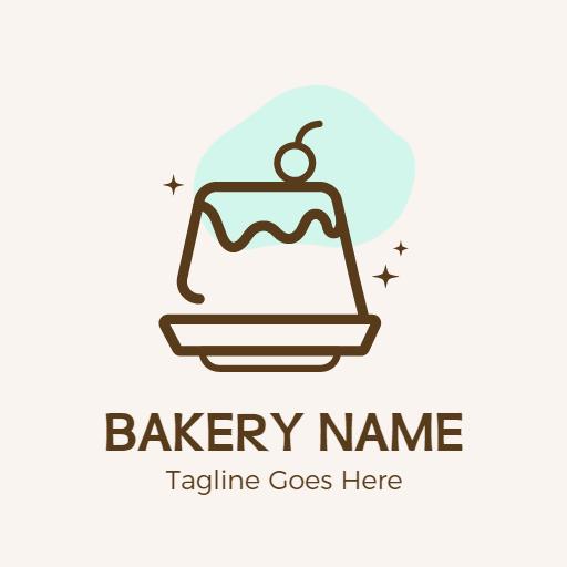 Delightful Brown Cake Design with Decorative Elements Logo Template