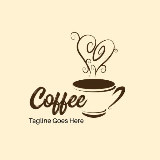 Delightful Brown Coffee Cup with Steam and Cozy Vibes Logo Template
