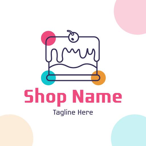 Delightful Cake Design with Colorful Elements Logo Template