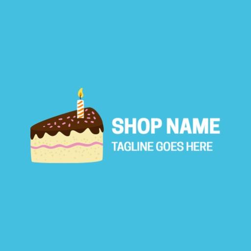 Delightful Chocolate Cake with Candles Celebrating Birthdays Logo Template
