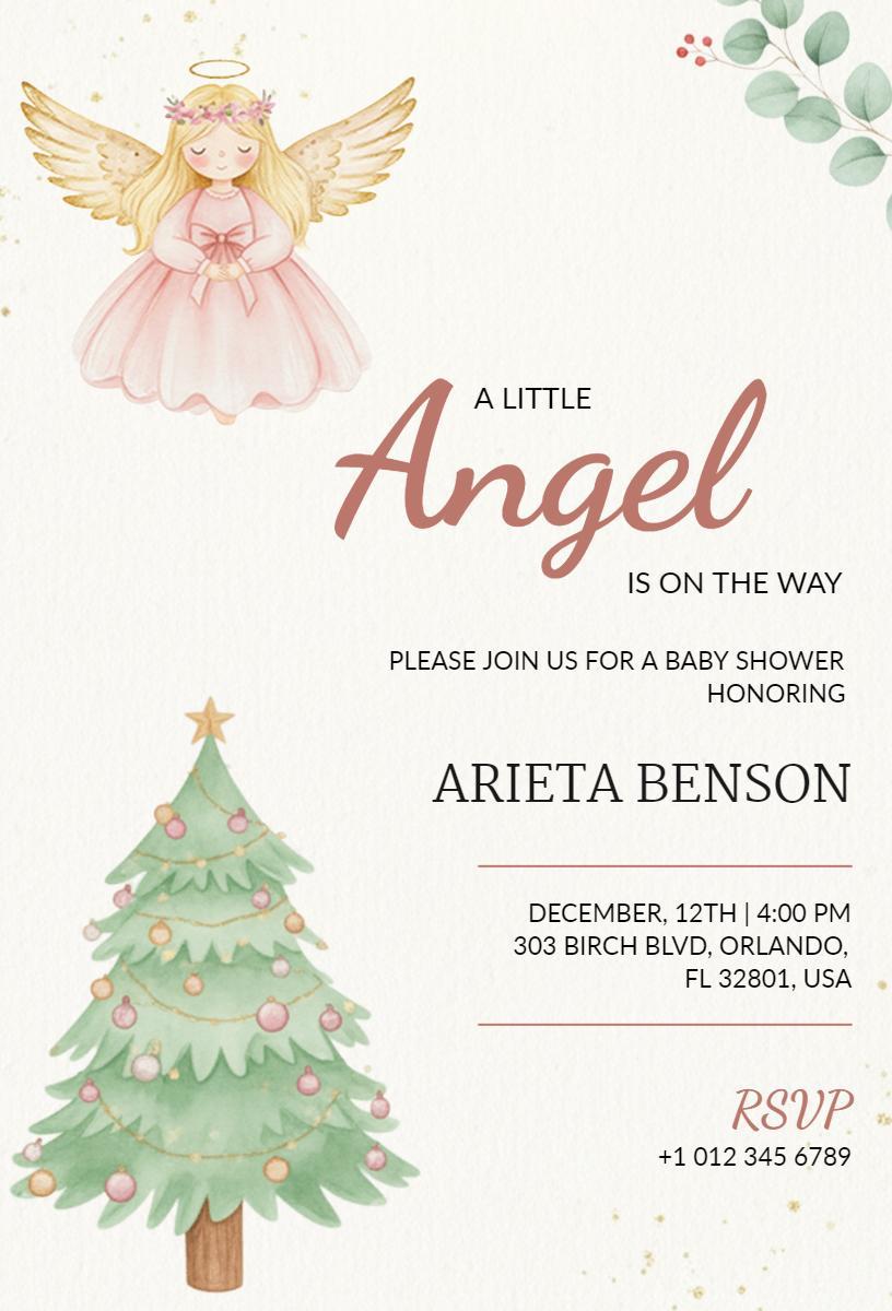 Delightful Christmas Baby Shower Celebration Invitation Template