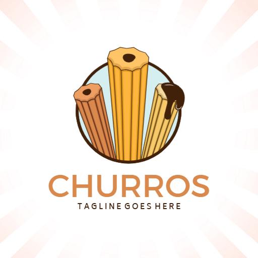 Delightful Churros With Chocolate Sauce For Sweet Treats Logo Template