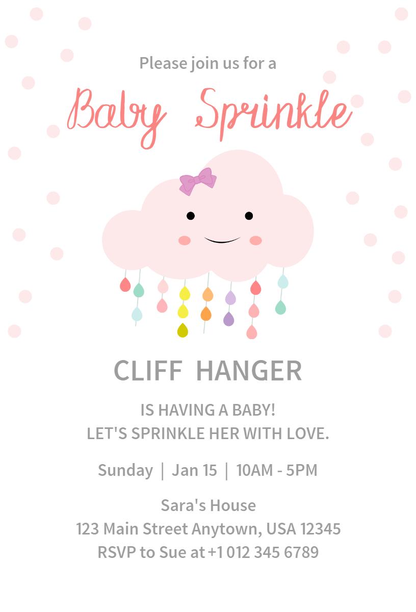 Delightful Cloud-Themed Baby Sprinkle Celebration Invitation Template