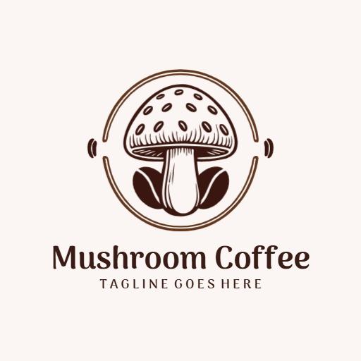 Delightful Mushroom Coffee Design Highlighting Cafe Values Logo Template