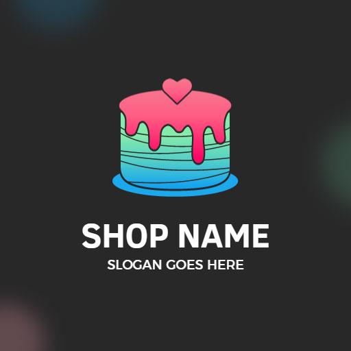 Delightful Pastel Cake Design Celebrating Sweet Moments Logo Template
