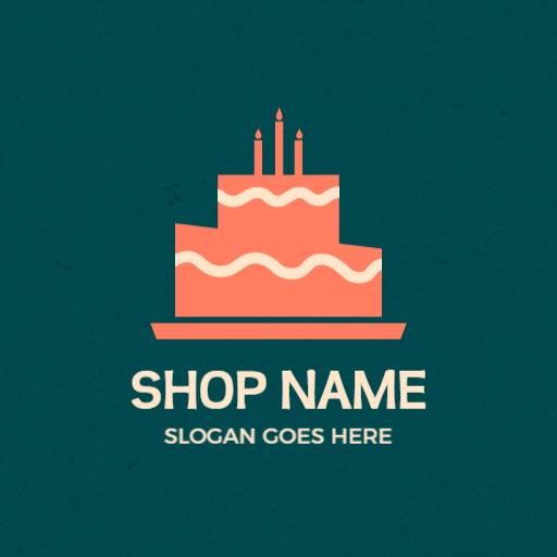 Delightful Pink and Coral Layered Cake Design Logo Template