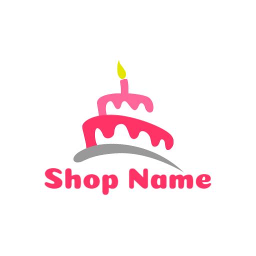 Delightful Pink Birthday Cake Design for Cake Shop Logo Template