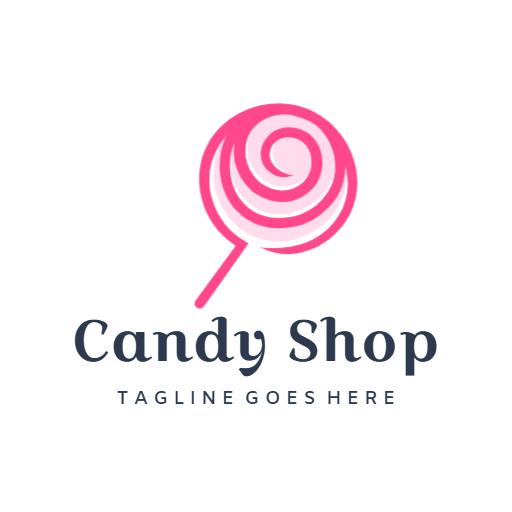 Delightful Pink Lollipop Design for Candy Shop Logo Template