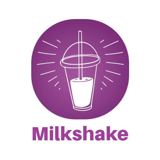 Delightful Purple Milkshake Icon with Straw Logo Template