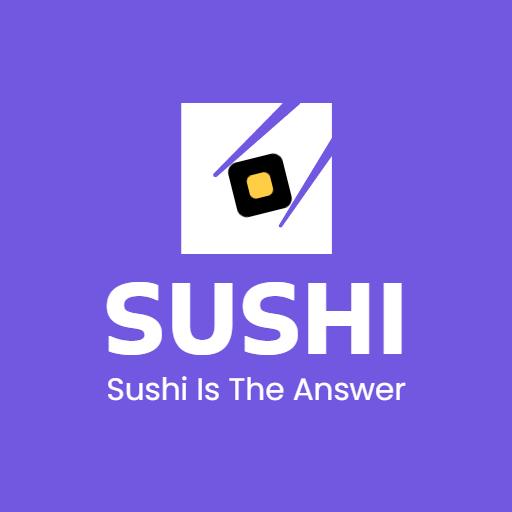 Delightful Purple Sushi Offering Modern Culinary Experience Logo Template