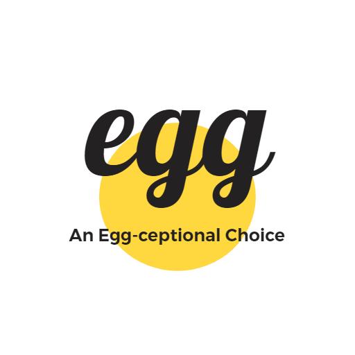 Delightful Yellow Background with Egg Brand Name Logo Template