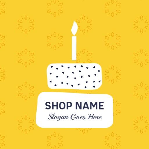Delightful Yellow Cake Design Celebrating Special Occasions Logo Template
