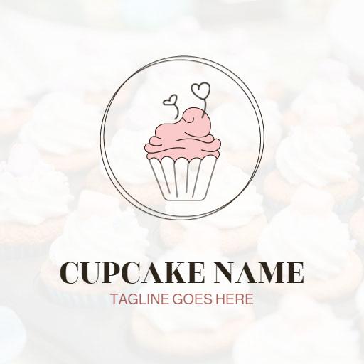 Delightfully Charming Pink Cupcake Design for Celebrations Logo Template