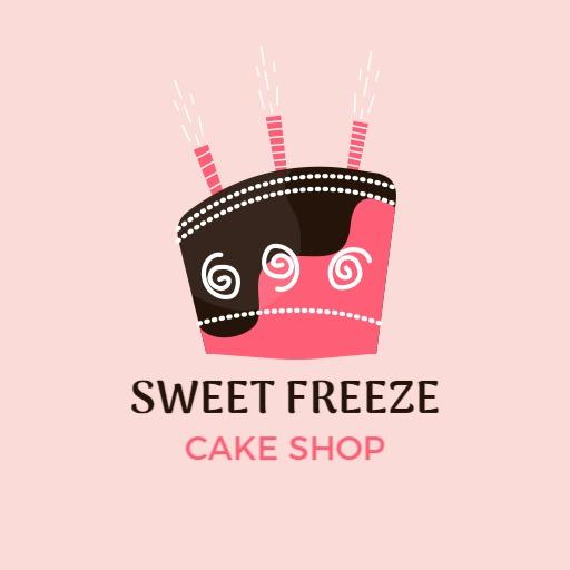 Delightfully Pink and Black Cake Shop Celebrating Sweet Moments Logo Template