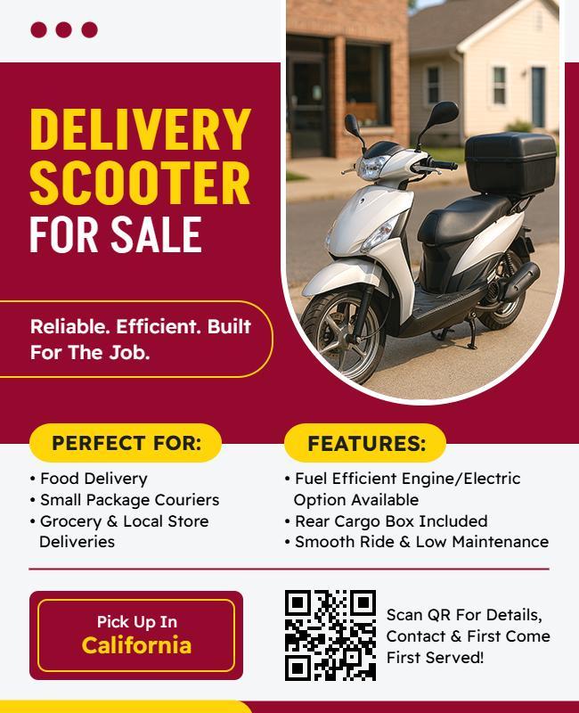 Delivery Scooter Sale Promotional Flyer Template