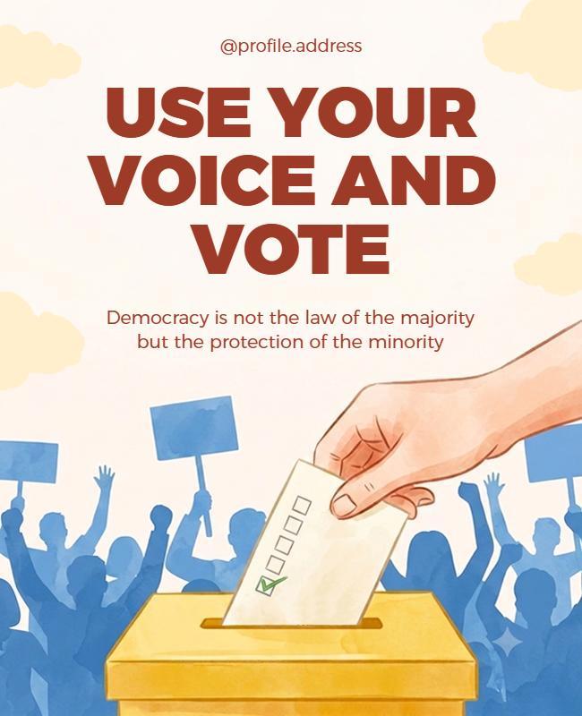 Democracy Awareness Voting Campaign Poster Template