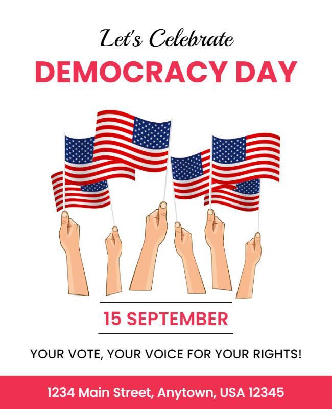 Democracy Day Celebration Event Flyer Template