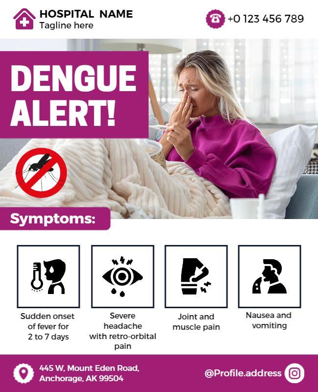 Dengue Fever Alert Health Awareness Flyer Template