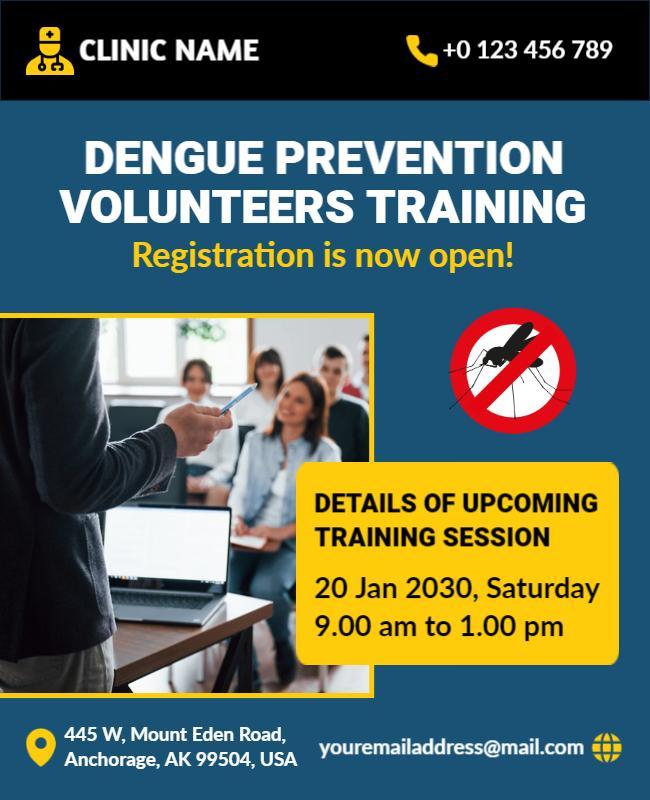 Dengue Prevention Volunteers Training Session Flyer Template