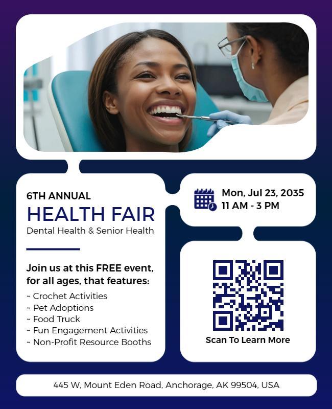 Dental and Senior Health Fair Flyer Template