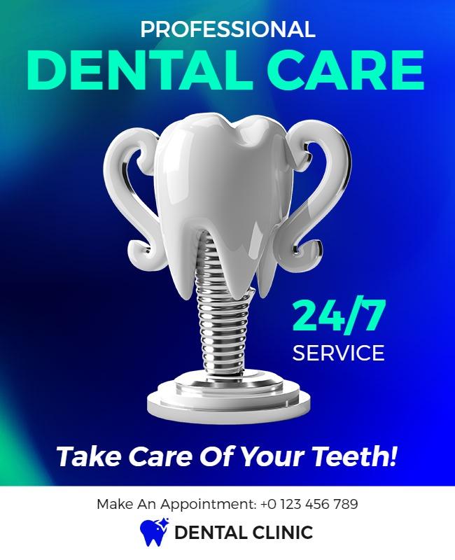 Dental Care 3d Flyer Template