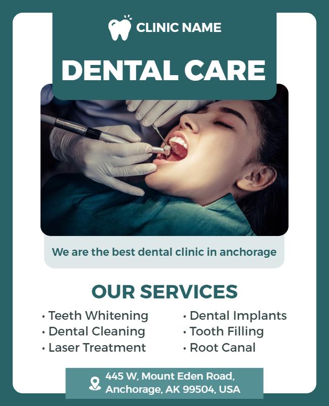 Dental Care Clinic Services Flyer Template