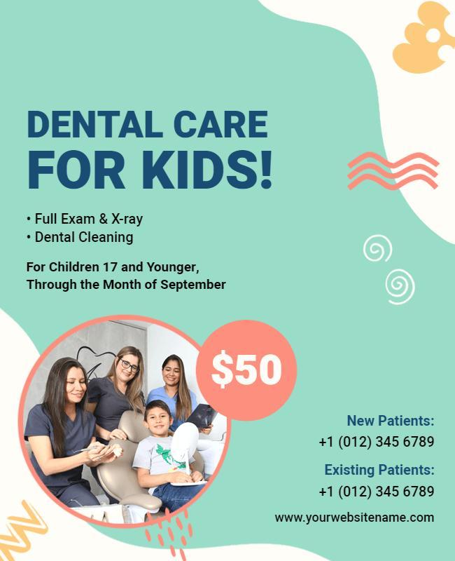 Dental Care Promotion for Kids Flyer Template