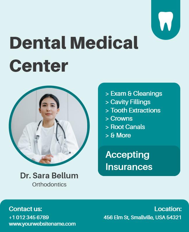 Dental Care Services Announcement Flyer Template