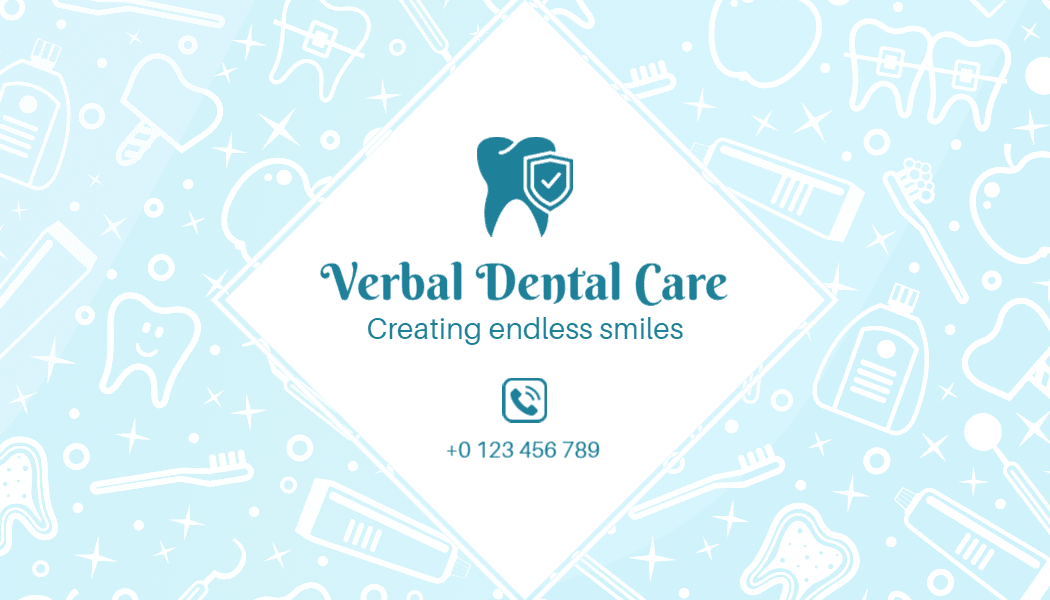 Dental Care Themed Pastel Blue Smile Improvement Business Card Template