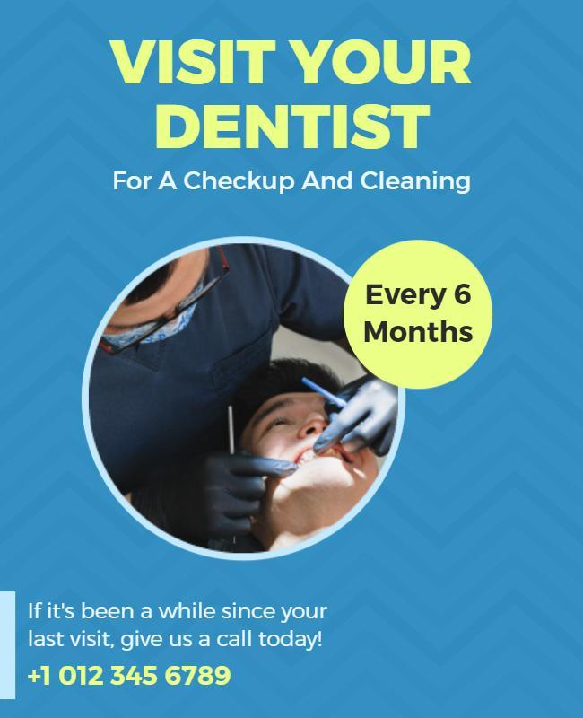 Dental Checkup and Cleaning Reminder Flyer Template