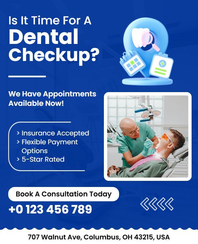 Dental Checkup Consultation Services Flyer Template