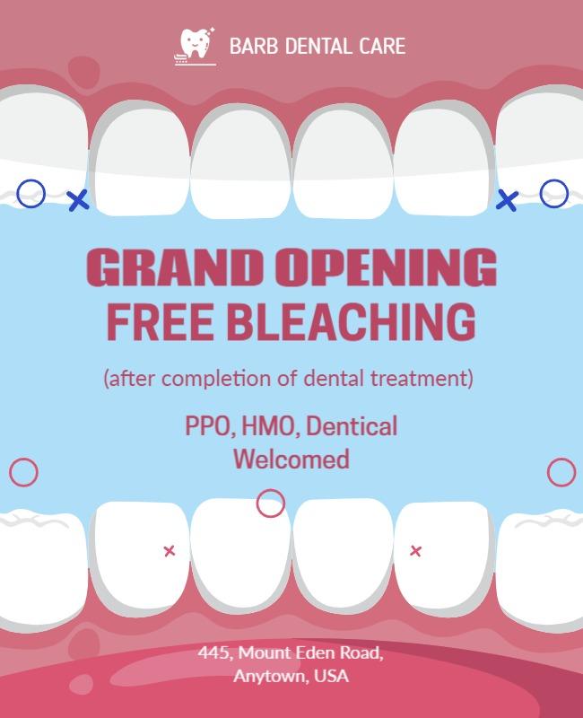 Dental Clinic Grand Opening Promotional Flyer Template