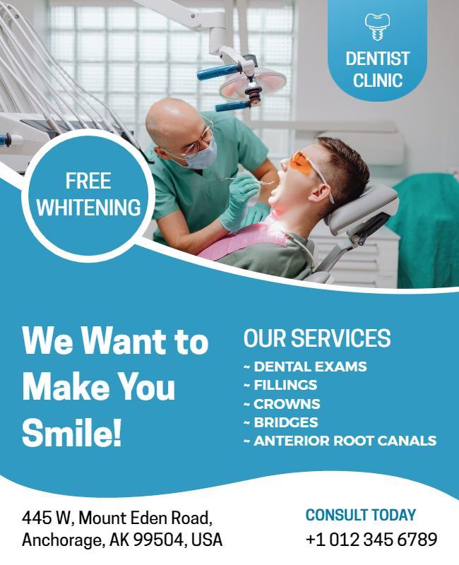 Dental Clinic Promotional Services Flyer Template