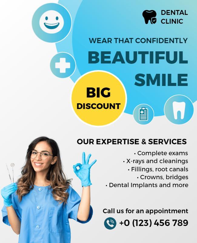 Dental Clinic Smile Promotion Flyer Template