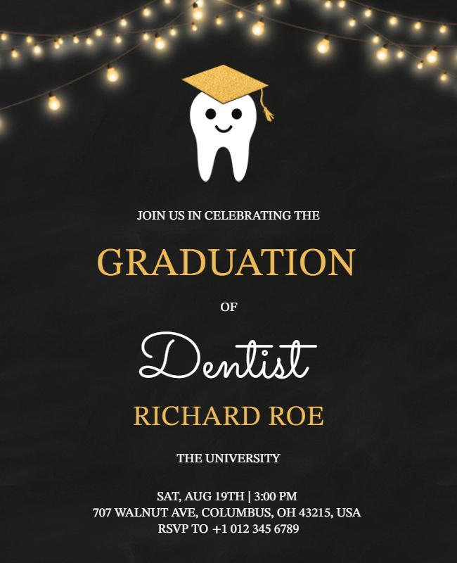 Dental Graduation Ceremony Invitation Flyer Template