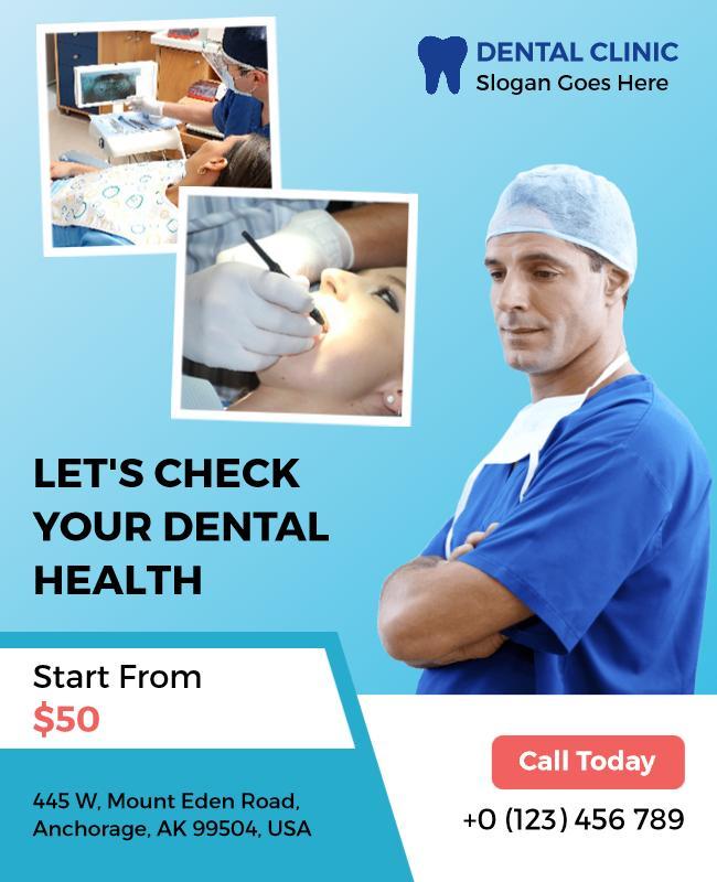 Dental Health Checkup Promotional Flyer Template