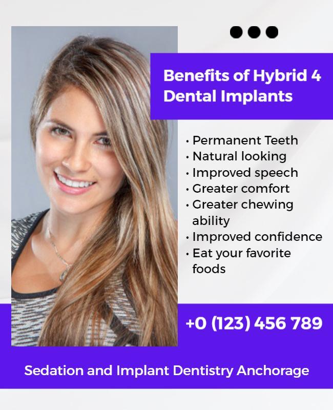 Dental Implant Benefits Marketing Flyer Template