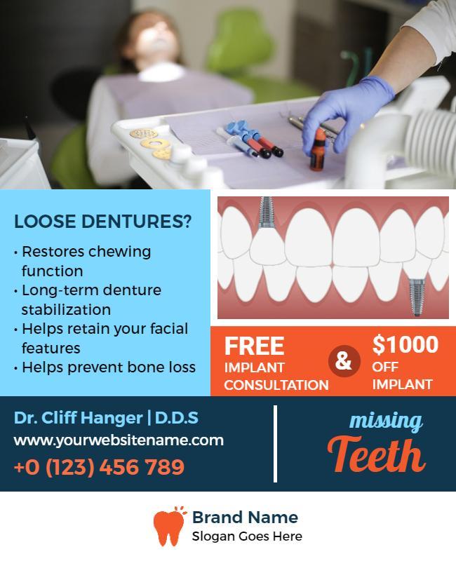 Dental Implant Consultation Promotion Flyer Template