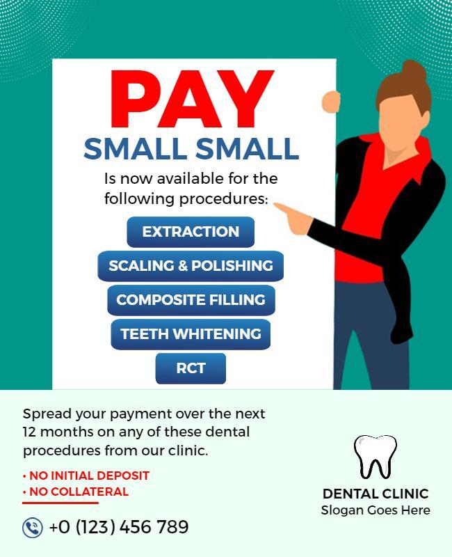 Dental Services Payment Plan Flyer Template