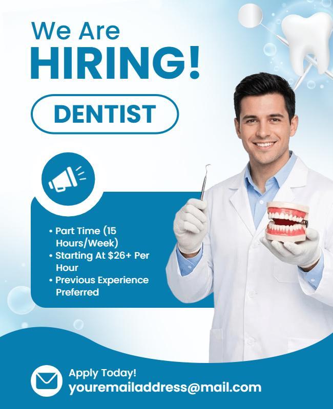 Dentist Job Hiring Announcement Poster Template
