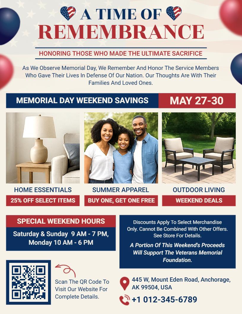 Department Store Memorial Day Sale Flyer Template