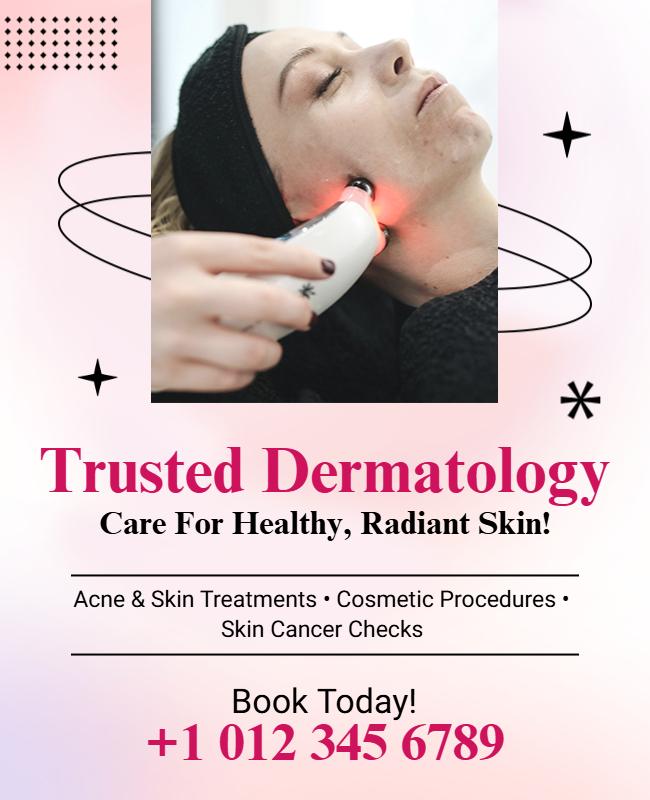 Dermatology Clinic Skin Care Services Flyer Template