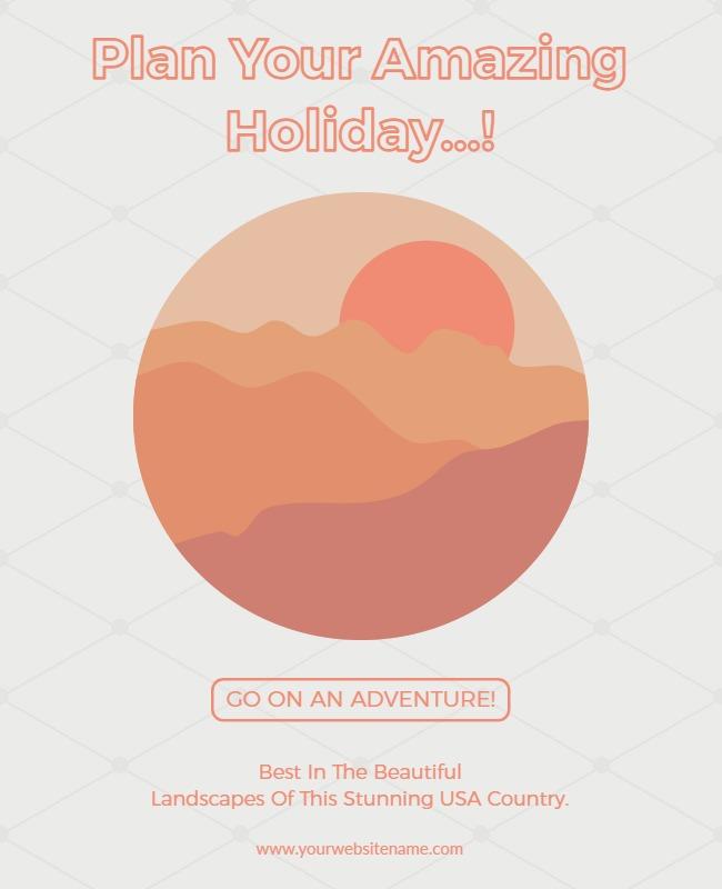 Desert Storm Minimalist Holiday Summer Travel Plan Flyer Template