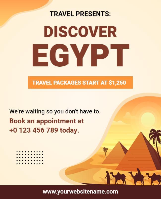 Desert Sunset Adventure Travel to Discover Egypt Poster Template