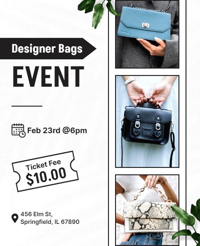 Designer Handbag Showcase Event Flyer Template